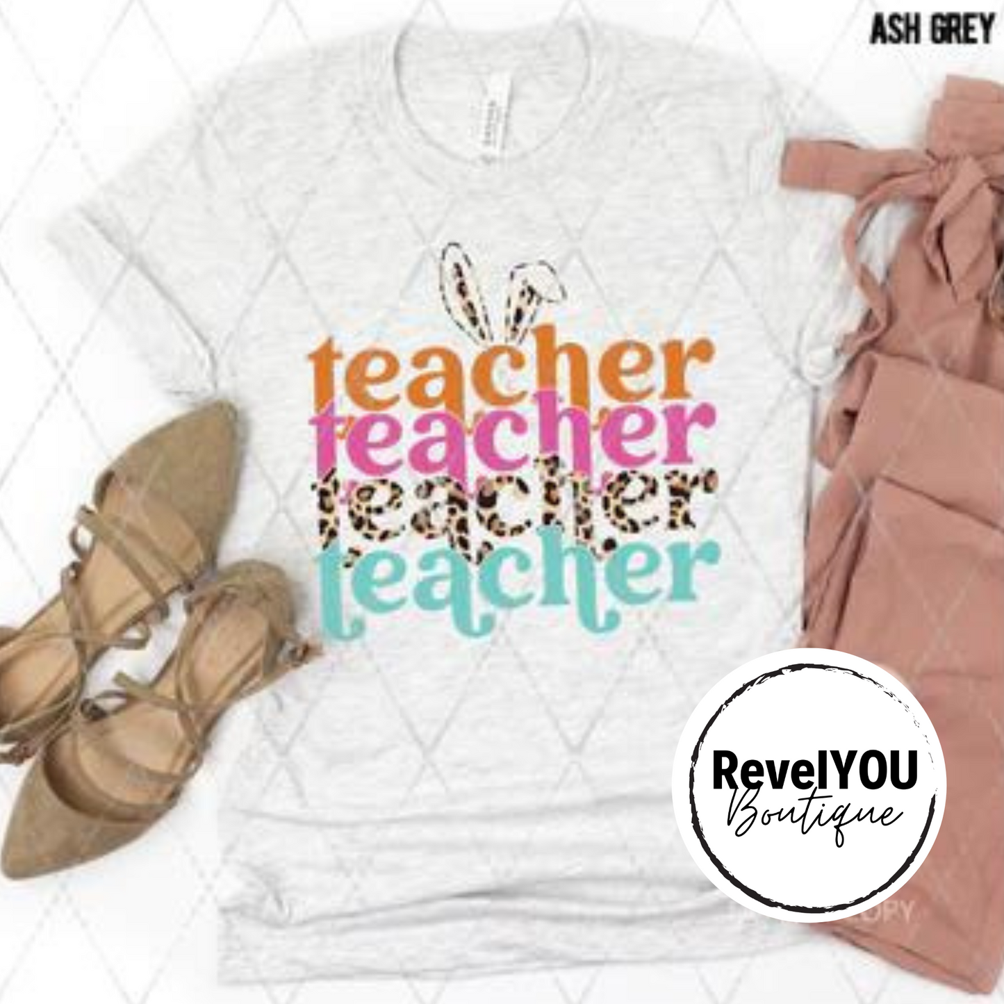 Teacher Leopard Stack Bunny Ears