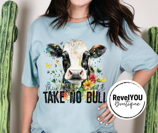 Take No Bull Floral Cow