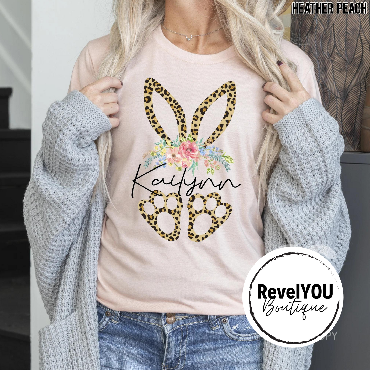 Personalized Leopard Bunny Tee