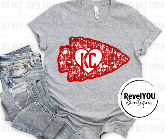 KC FAUX EMBROIDERY Heart Splatter Arrowhead