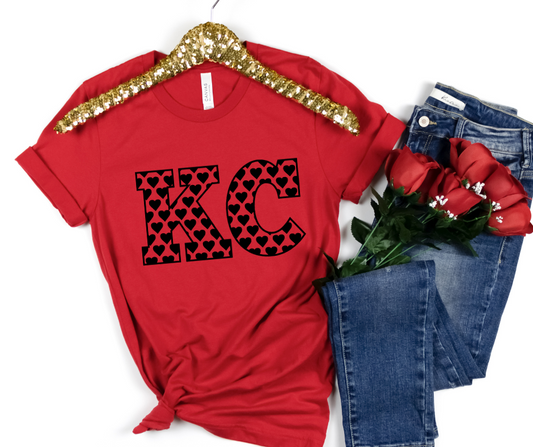 KC Heart Letters Black