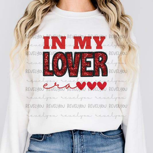 Red In My Lover Era Faux Embroidery/Glitter