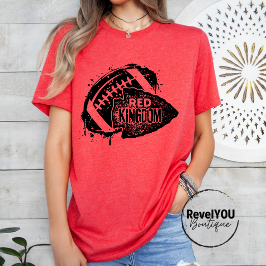 Grunge Red Kingdom Football Drip Black