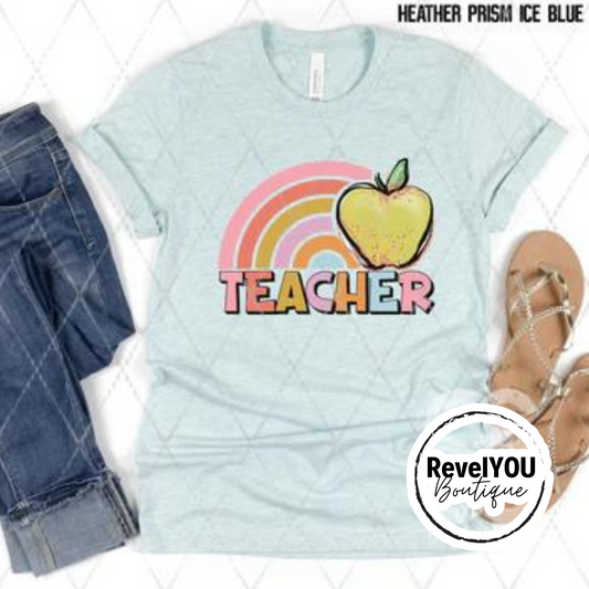 Teacher Rainbow Apple