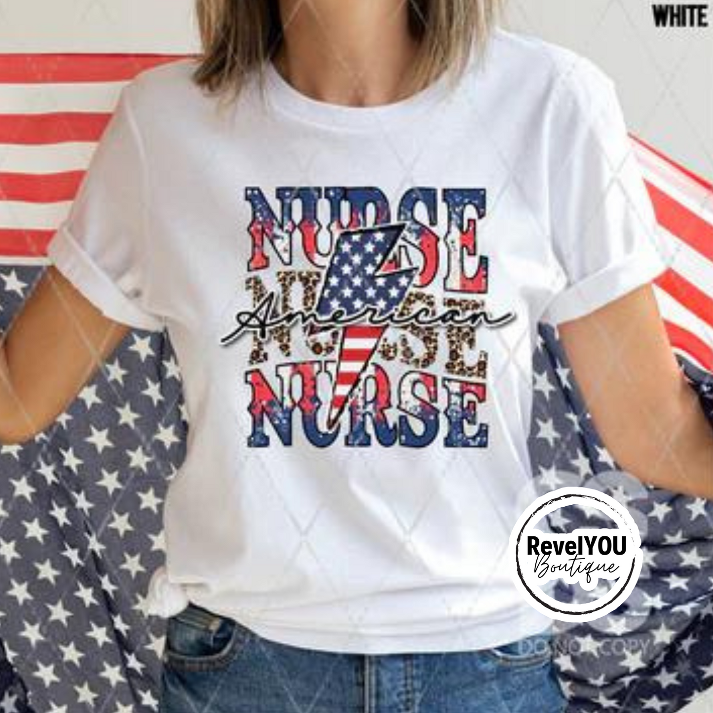 Patriotic Nurse Stack With Bolt