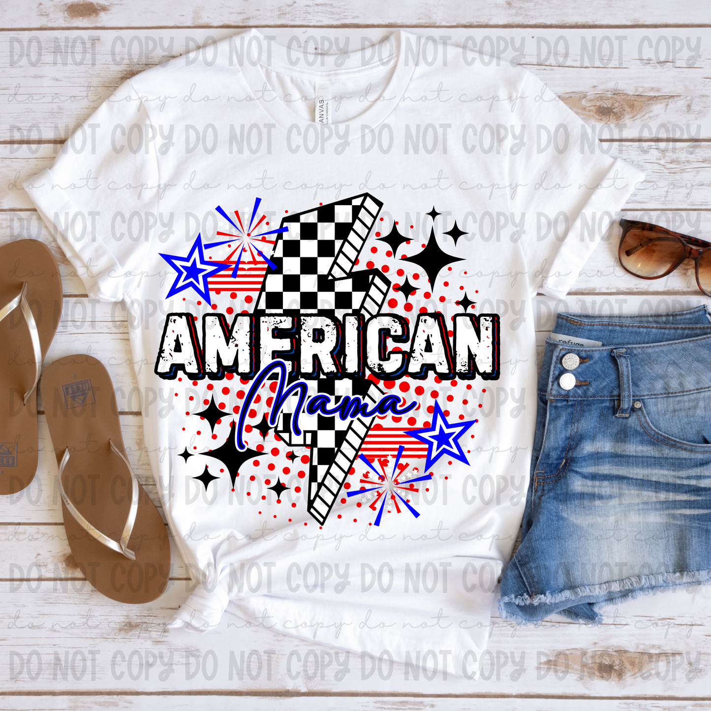 American Mama Blue Script