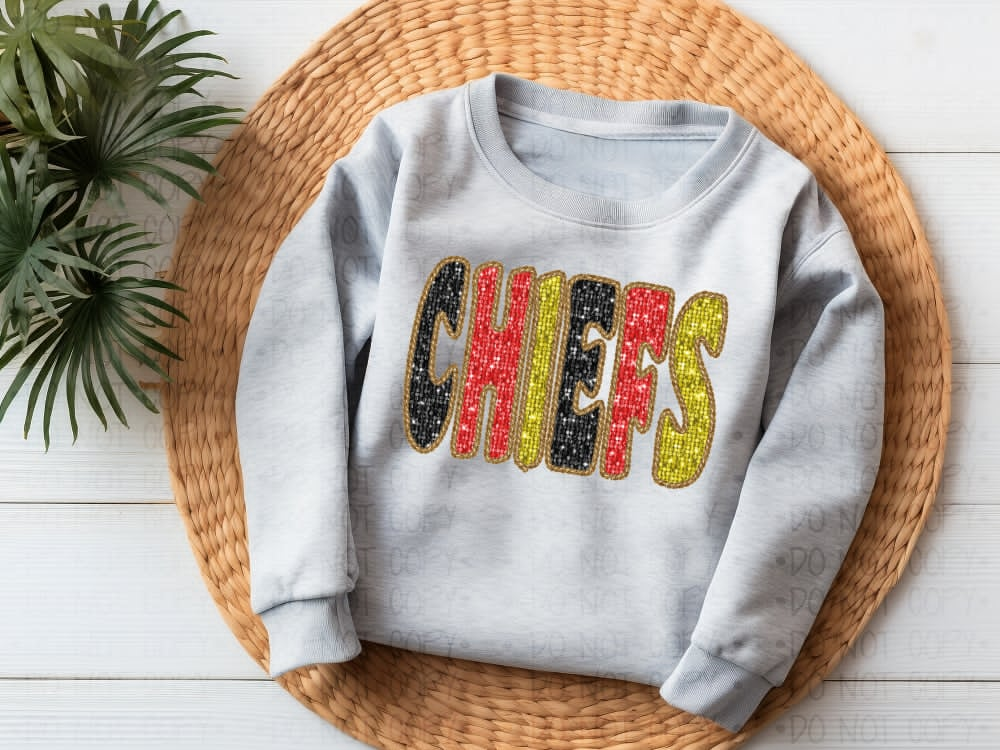 Chiefs Multi Color Faux Glitter