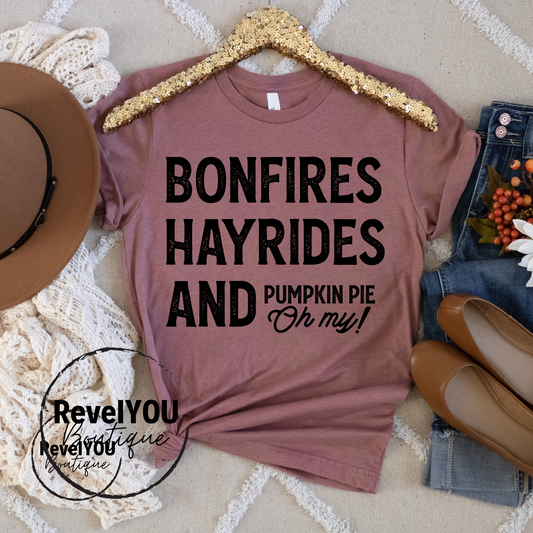 Bonfires Hayrides Graphic T Shirt