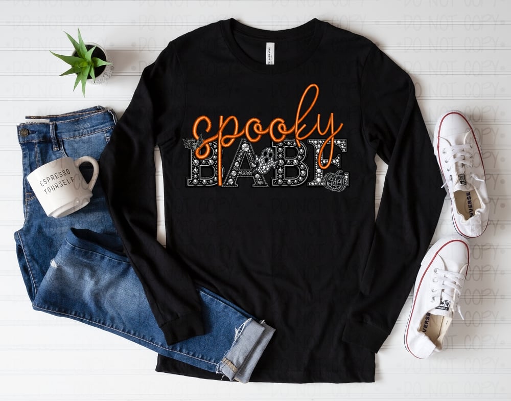 Spooky Babe Faux Rhinestone